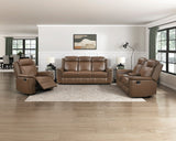Nest Camel Double Reclining Loveseat with Center Console and Receptacles from Homelegance - Luna Furniture