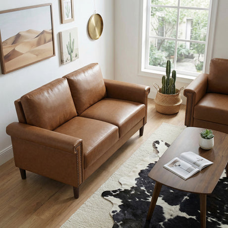 Heritage Brown Loveseat from Homelegance - Luna Furniture