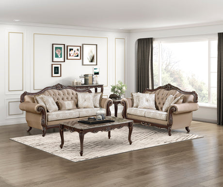 Regal Cherry Brown Loveseat from Homelegance - Luna Furniture