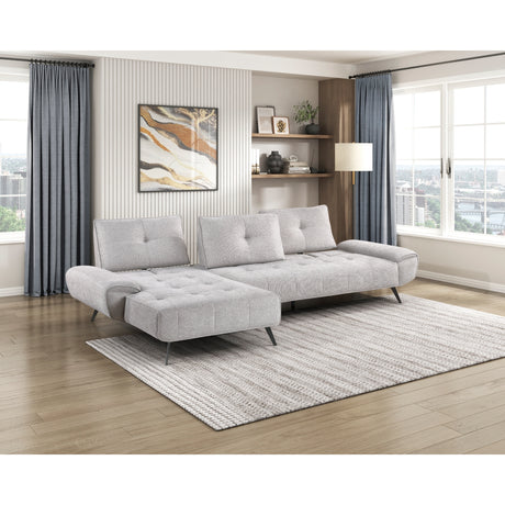 Dominic Light Gray 2-Piece Sectional with Left Chaise from Homelegance - Luna Furniture