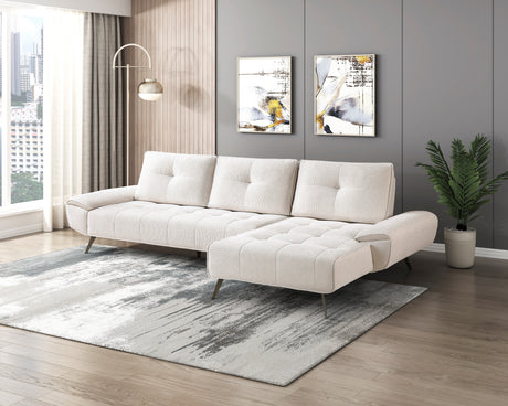 Dominic Beige 2-Piece Sectional with Right Chaise from Homelegance - Luna Furniture