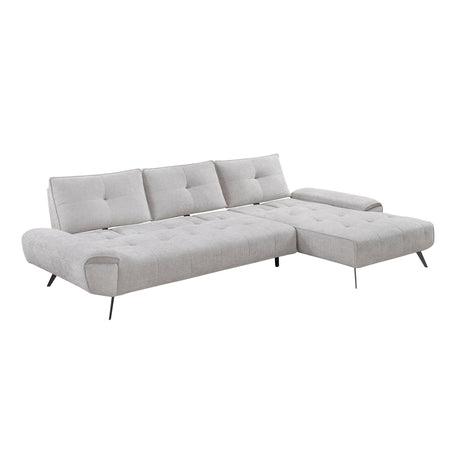Dominic Light Gray 2-Piece Sectional with Right Chaise from Homelegance - Luna Furniture