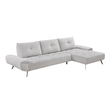 Dominic Light Gray 2-Piece Sectional with Right Chaise from Homelegance - Luna Furniture
