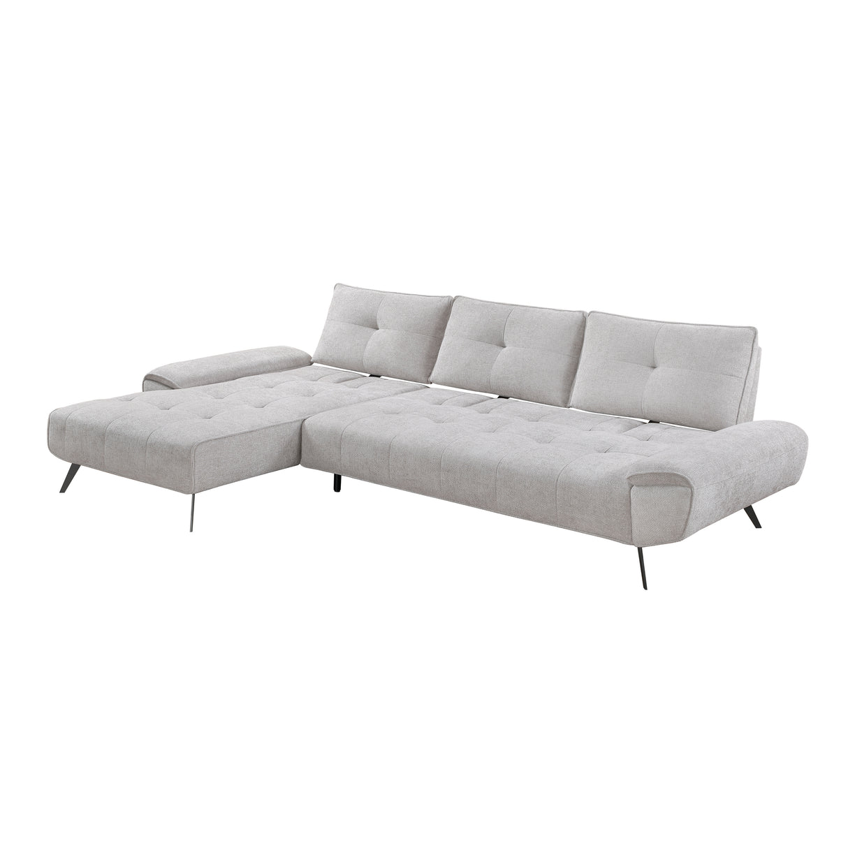 Dominic Light Gray 2-Piece Sectional with Left Chaise from Homelegance - Luna Furniture