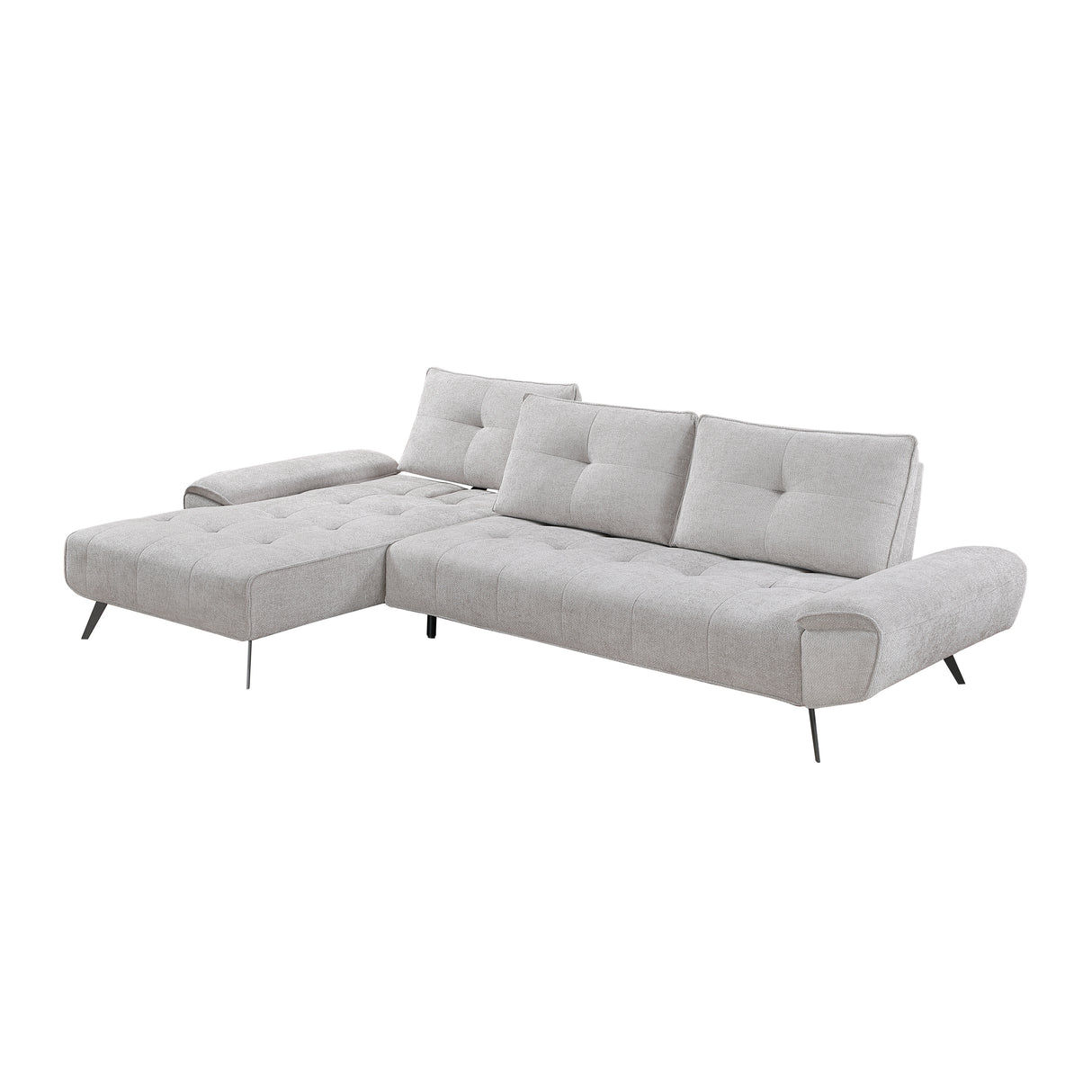 Dominic Light Gray 2-Piece Sectional with Left Chaise from Homelegance - Luna Furniture