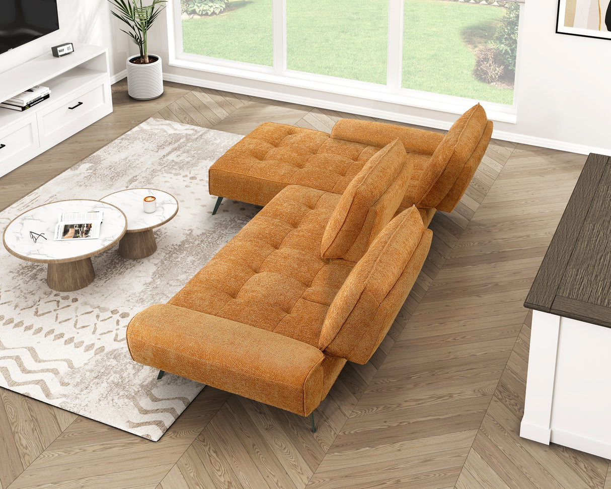 Dominic Orange 2-Piece Sectional with Left Chaise from Homelegance - Luna Furniture