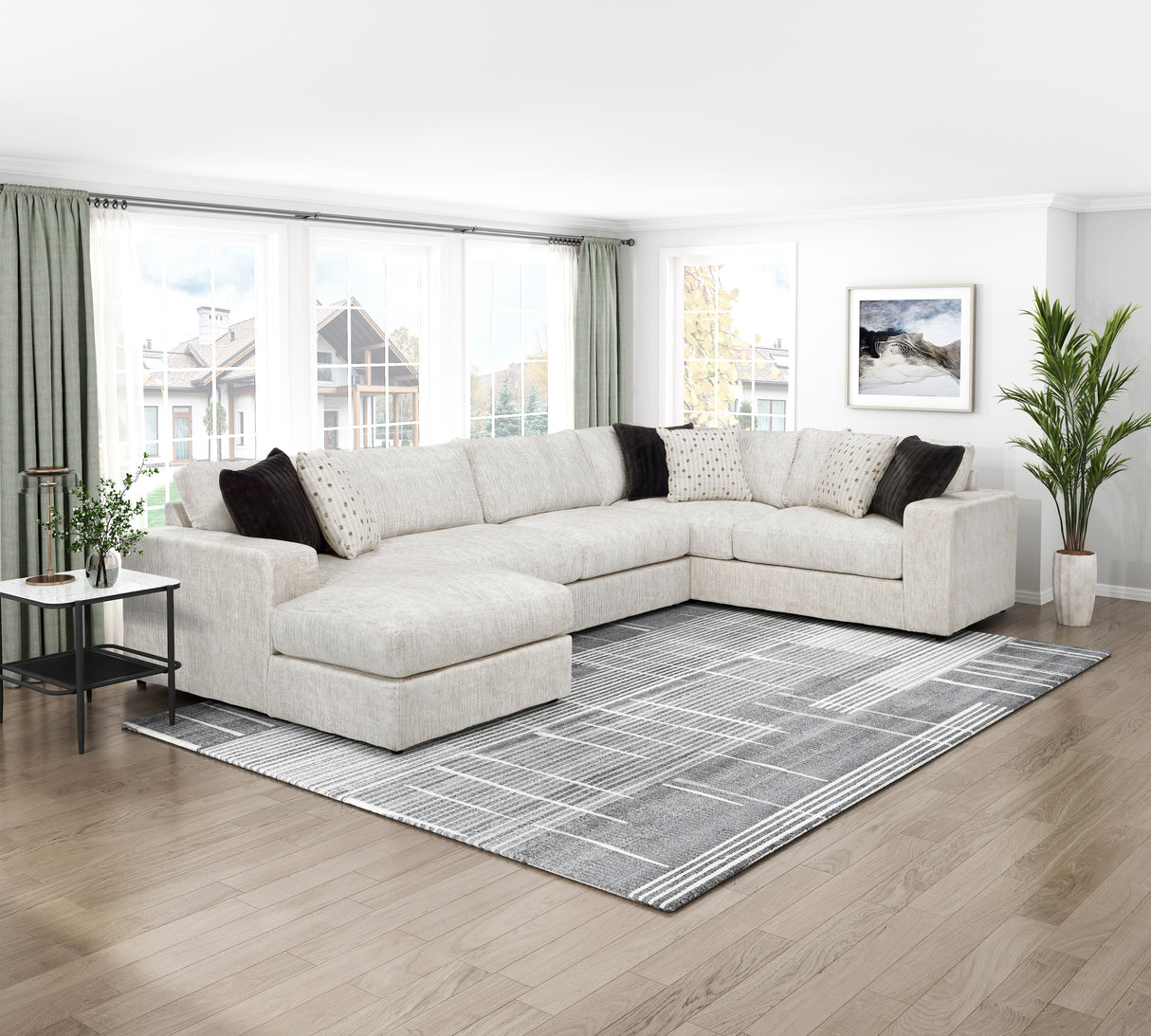 Solace Beige LAF Sectional from Homelegance - Luna Furniture