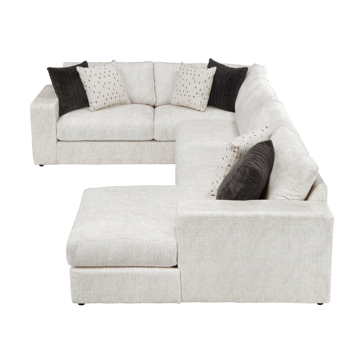 Solace Beige RAF Sectional from Homelegance - Luna Furniture