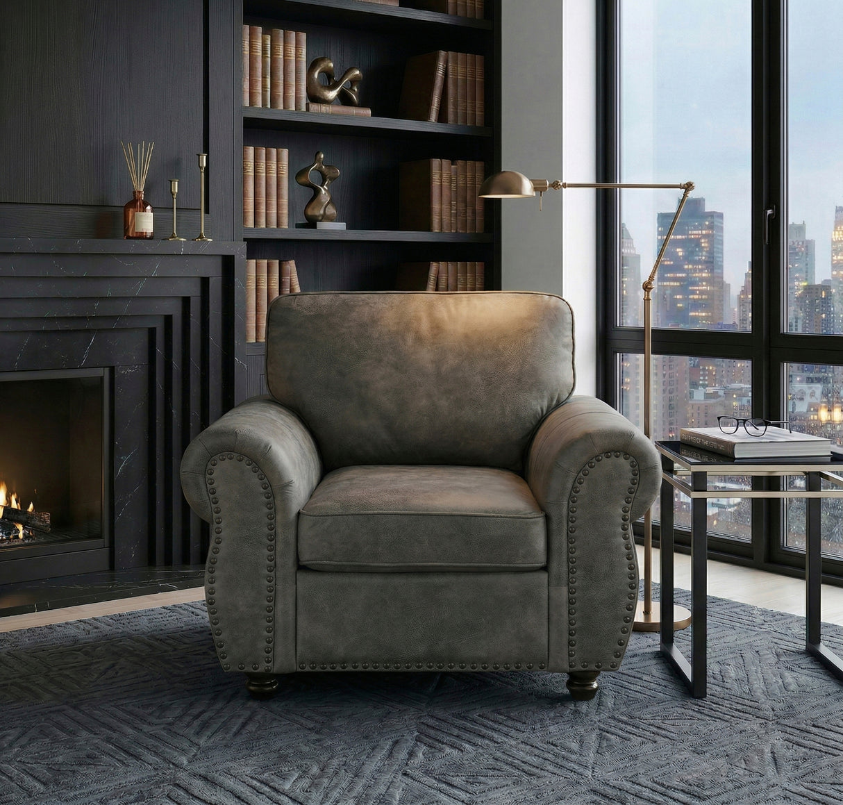 Pinnacle Pewter Chair from Homelegance - Luna Furniture