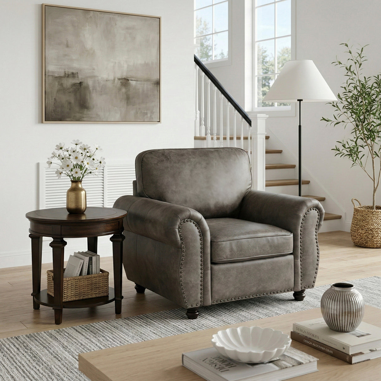 Pinnacle Pewter Chair from Homelegance - Luna Furniture
