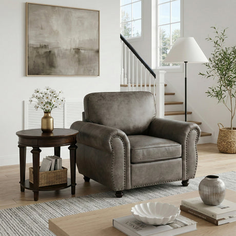 Pinnacle Pewter Chair from Homelegance - Luna Furniture
