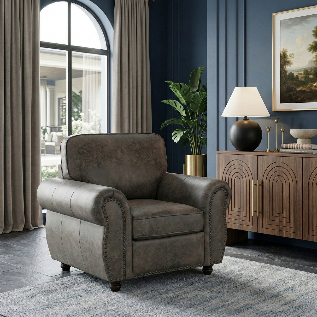 Pinnacle Pewter Chair from Homelegance - Luna Furniture
