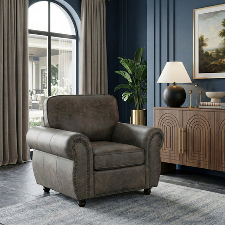 Pinnacle Pewter Chair from Homelegance - Luna Furniture