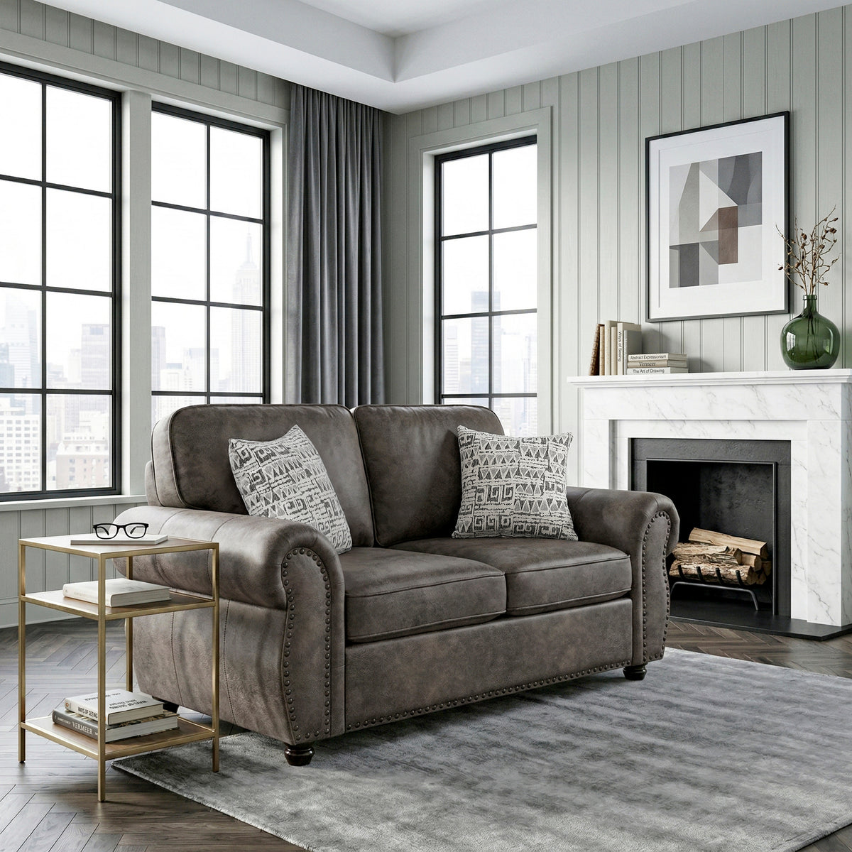 Pinnacle Pewter 2-Piece Living Room Set from Homelegance - Luna Furniture