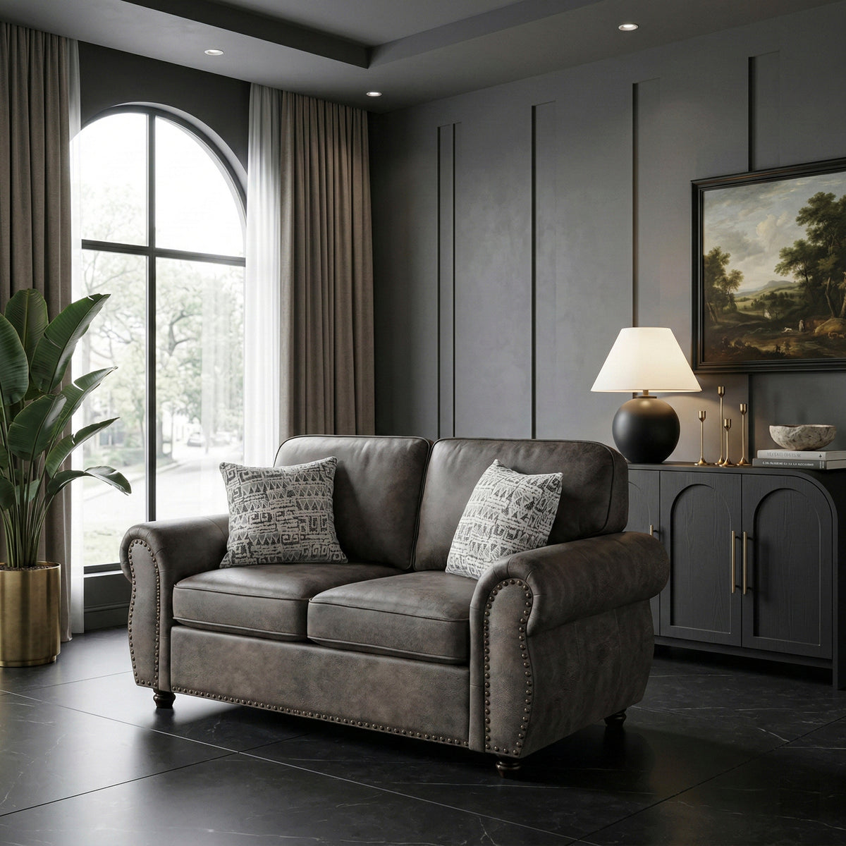 Pinnacle Pewter 2-Piece Living Room Set from Homelegance - Luna Furniture