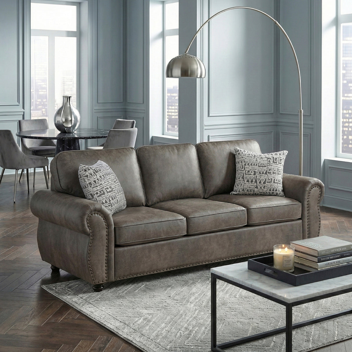 Pinnacle Pewter Sofa from Homelegance - Luna Furniture