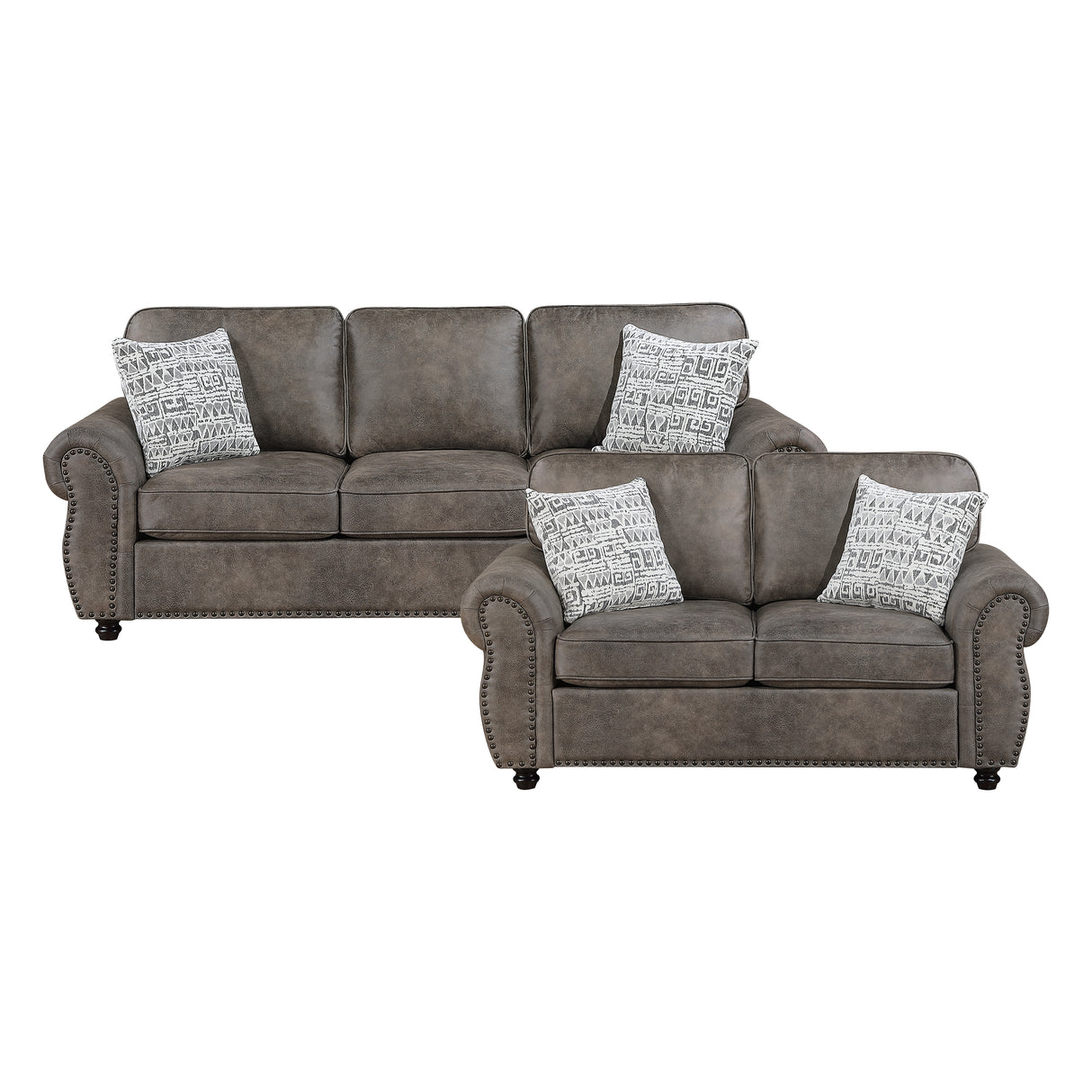 Pinnacle Pewter 2-Piece Living Room Set from Homelegance - Luna Furniture