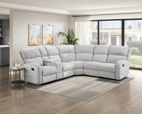 Thorne Gray 3-Piece Reclining Sectional with Left Console from Homelegance - Luna Furniture