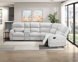 Thorne Gray 3-Piece Reclining Sectional with Left Console from Homelegance - Luna Furniture