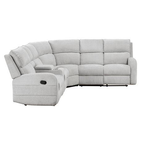 Thorne Gray 3-Piece Reclining Sectional with Left Console from Homelegance - Luna Furniture