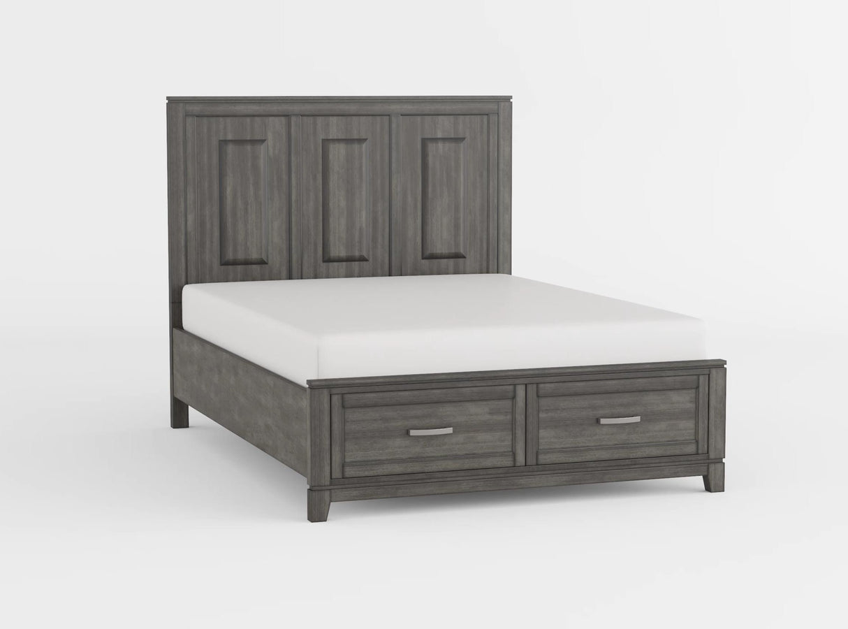 Garretson Gray Californoa King Platform Bed with Footboard Storage from Homelegance - Luna Furniture