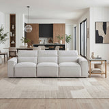 Phoebe Light Gray Power Double Reclining Sofa with Power Headrests