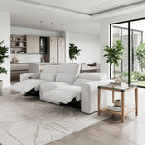 Phoebe Light Gray Power Double Reclining Sofa with Power Headrests