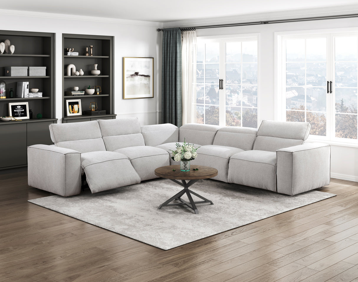 8414GRY-ARPWH (3/5)Power Reclining Armless Chair with Power Headrest from Homelegance - Luna Furniture