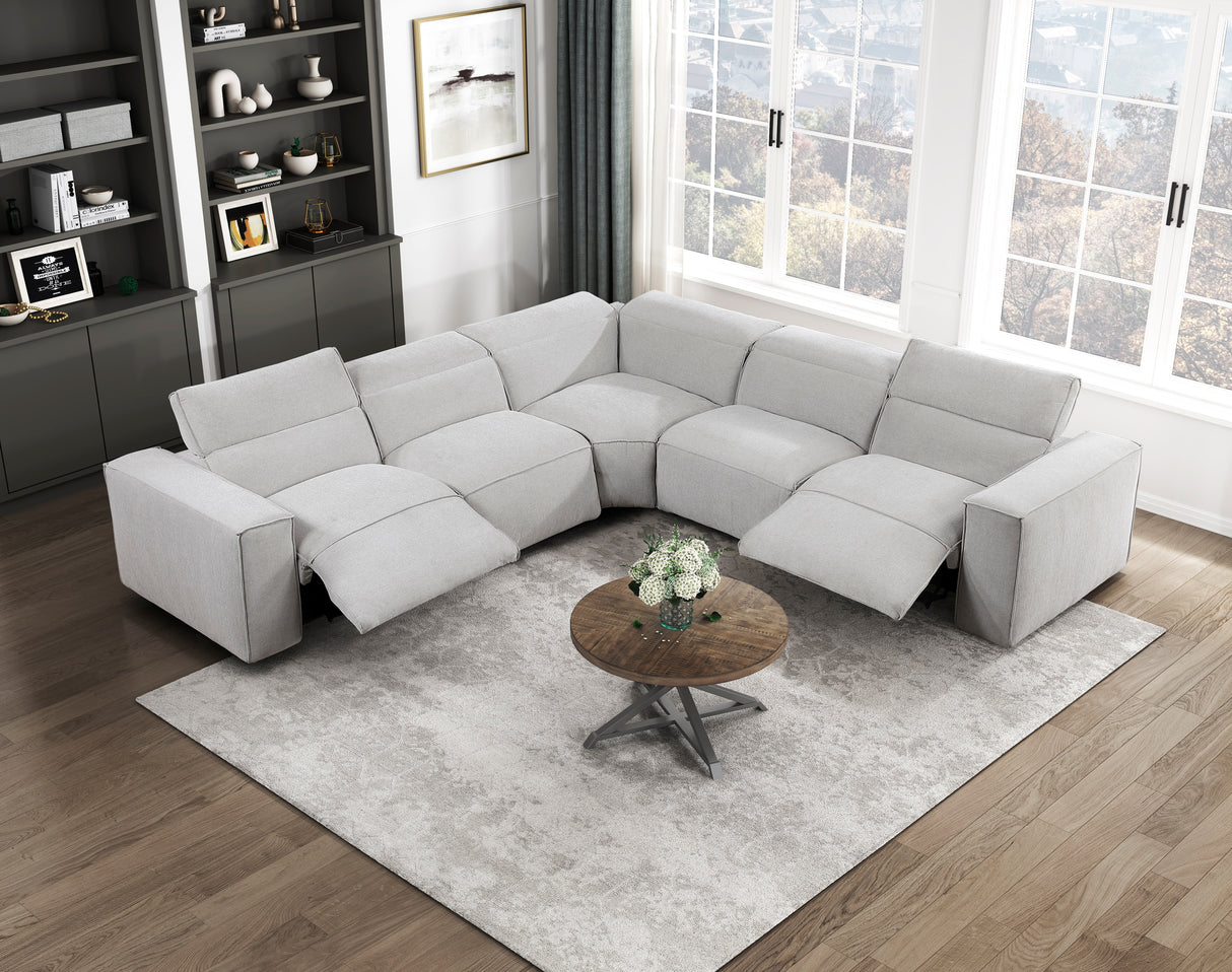 8414GRY-ARPWH (3/5)Power Reclining Armless Chair with Power Headrest from Homelegance - Luna Furniture