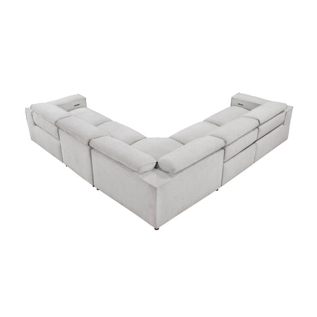 8414GRY-ARPWH (3/5)Power Reclining Armless Chair with Power Headrest from Homelegance - Luna Furniture