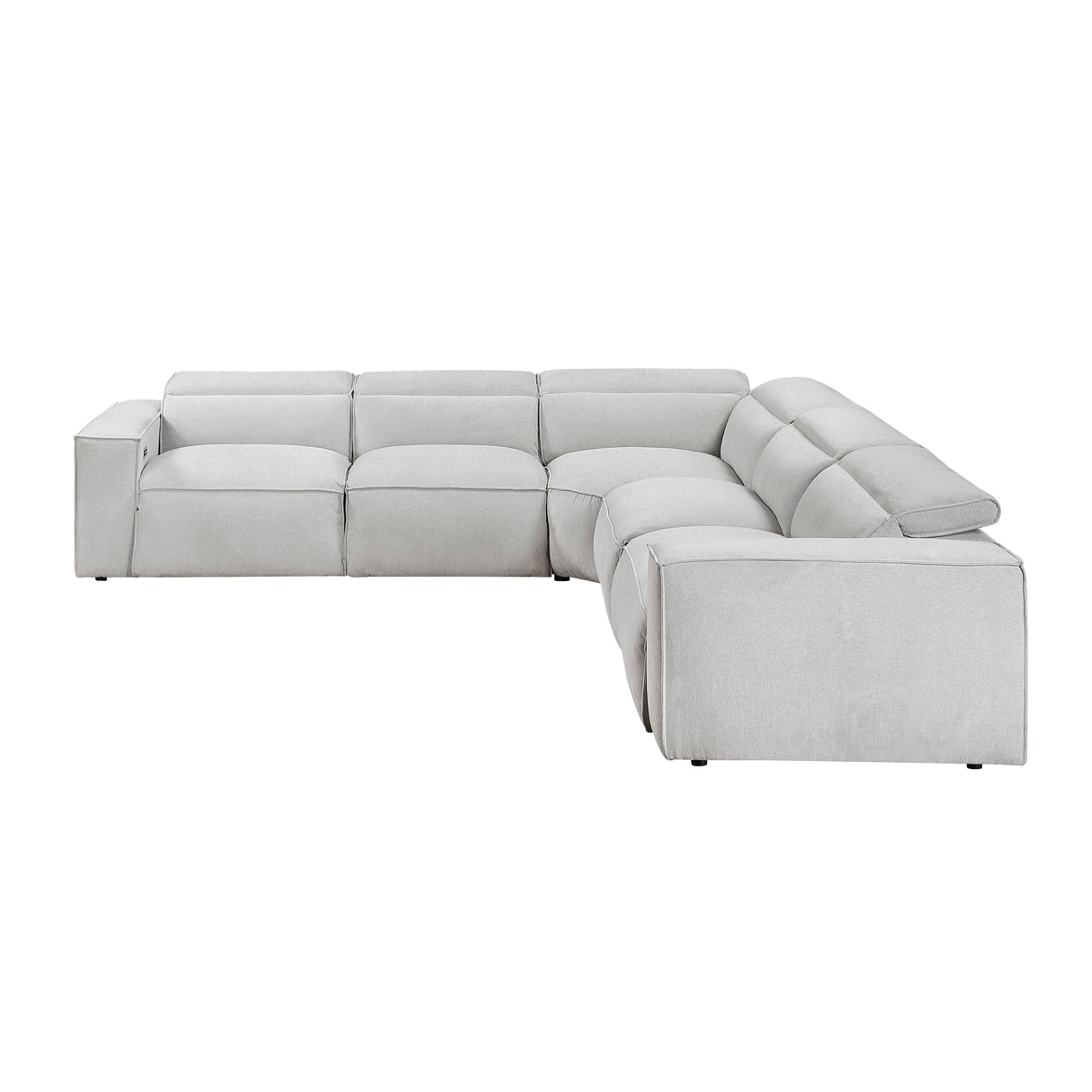8414GRY-ARPWH (3/5)Power Reclining Armless Chair with Power Headrest from Homelegance - Luna Furniture