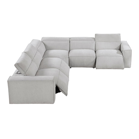 8414GRY-ARPWH (3/5)Power Reclining Armless Chair with Power Headrest from Homelegance - Luna Furniture