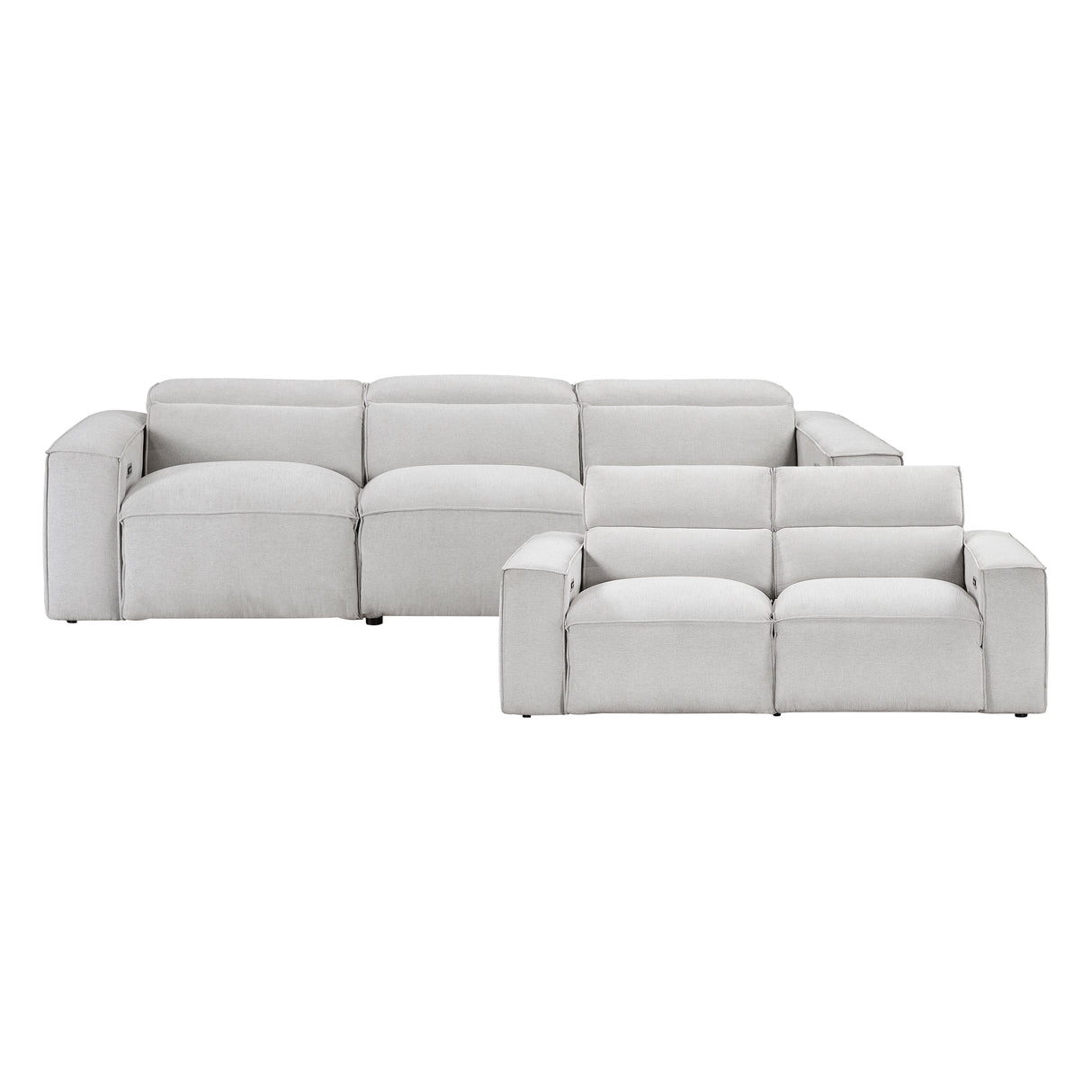 Phoebe Light Gray Power Double Reclining Living Room Set from Homelegance - Luna Furniture