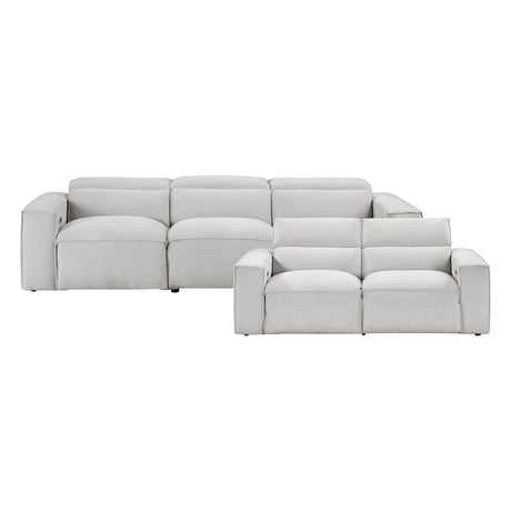 Phoebe Light Gray Power Double Reclining Living Room Set from Homelegance - Luna Furniture
