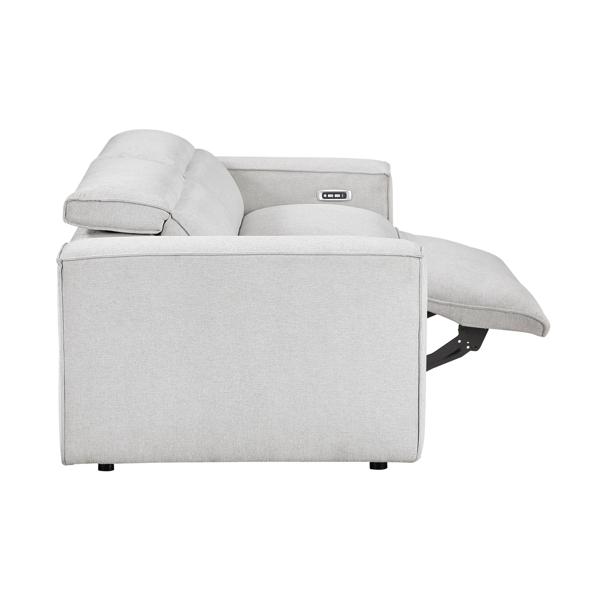 8414GRY-2PWH* (2)Power Double Reclining Love Seat with Power Headrests from Homelegance - Luna Furniture
