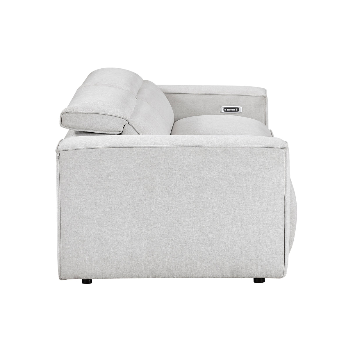8414GRY-2PWH* (2)Power Double Reclining Love Seat with Power Headrests from Homelegance - Luna Furniture