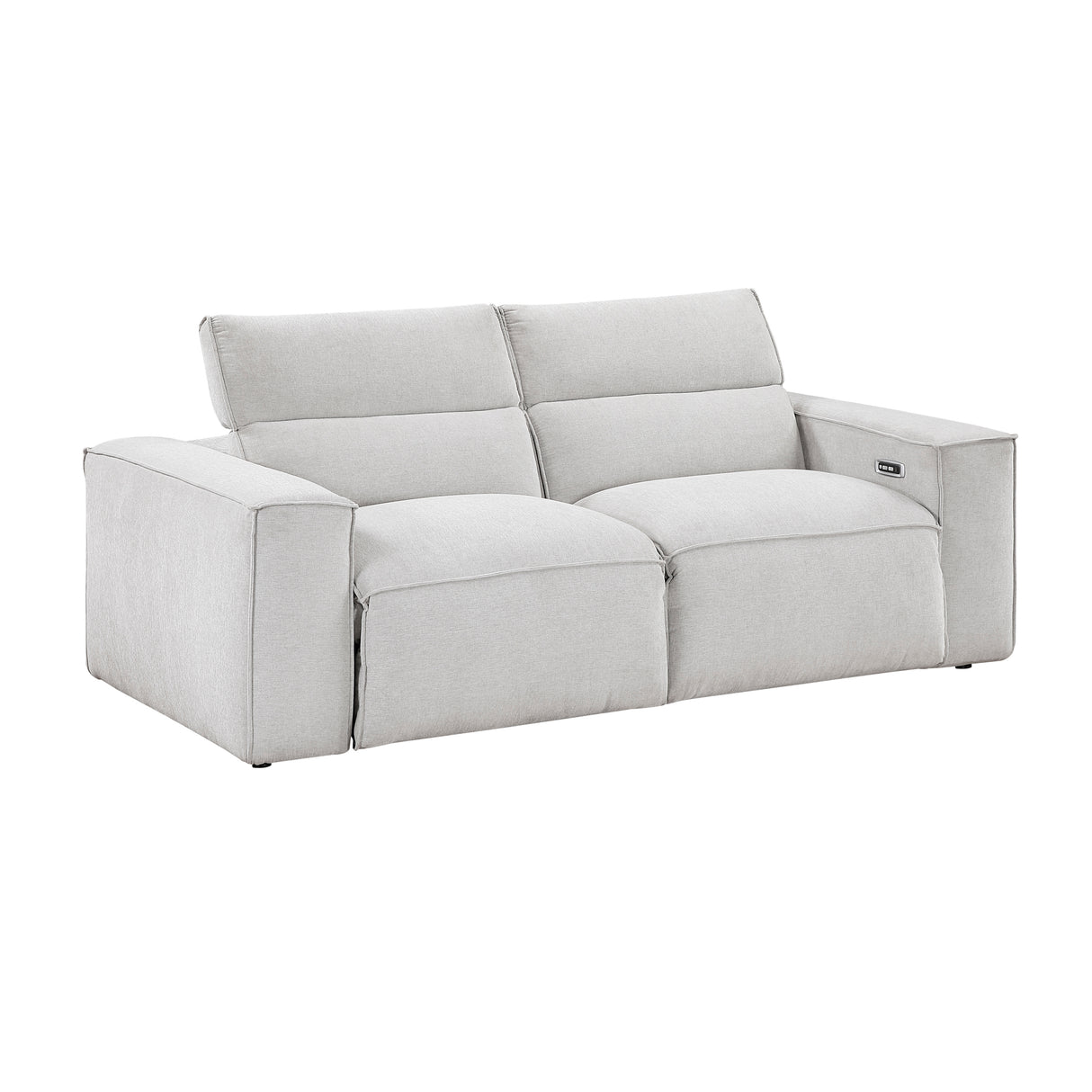 8414GRY-2PWH* (2)Power Double Reclining Love Seat with Power Headrests from Homelegance - Luna Furniture