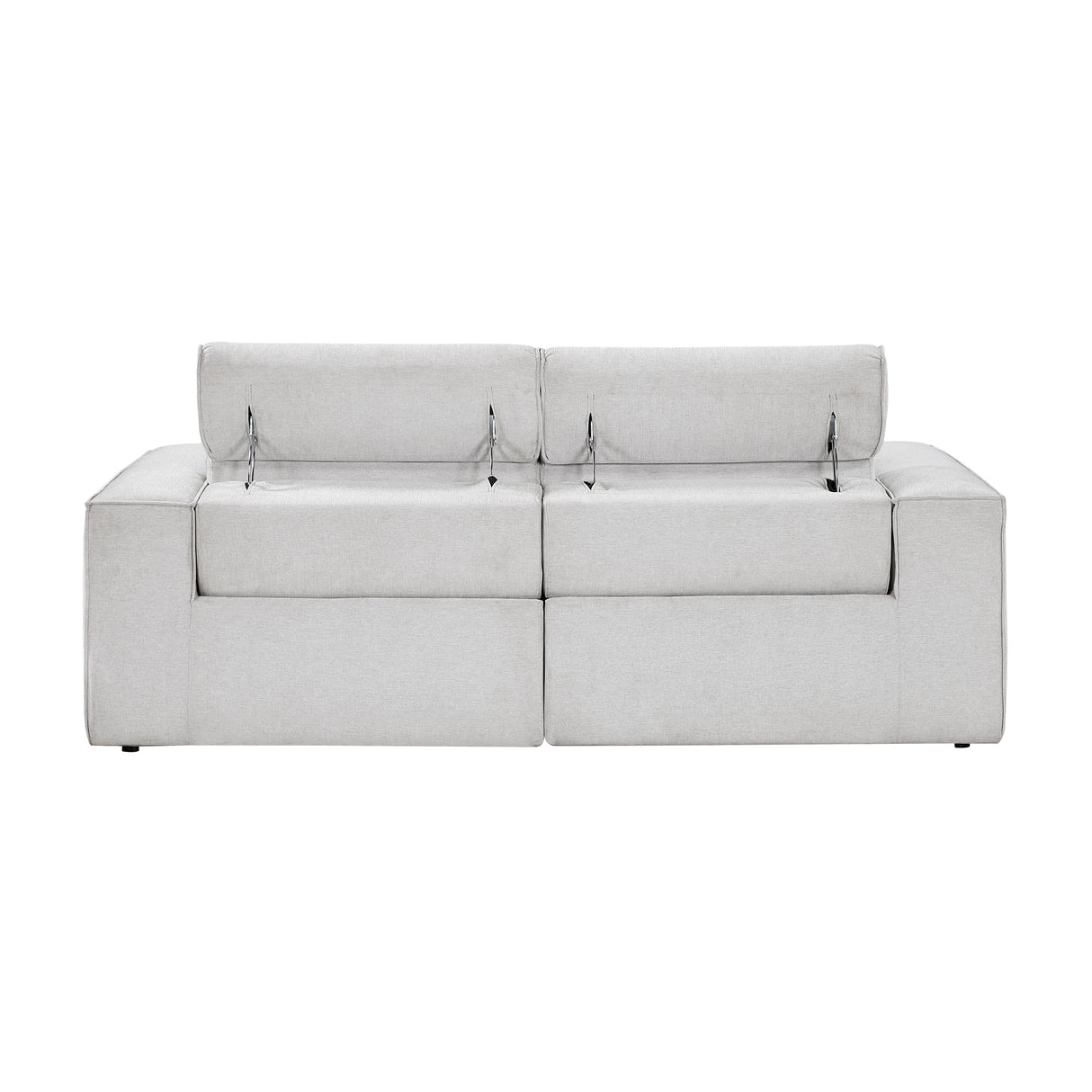 8414GRY-2PWH* (2)Power Double Reclining Love Seat with Power Headrests from Homelegance - Luna Furniture