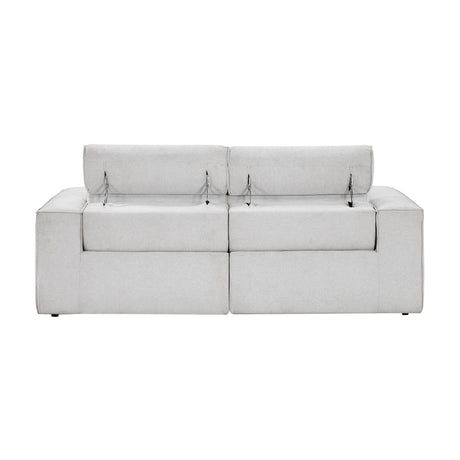 8414GRY-2PWH* (2)Power Double Reclining Love Seat with Power Headrests from Homelegance - Luna Furniture