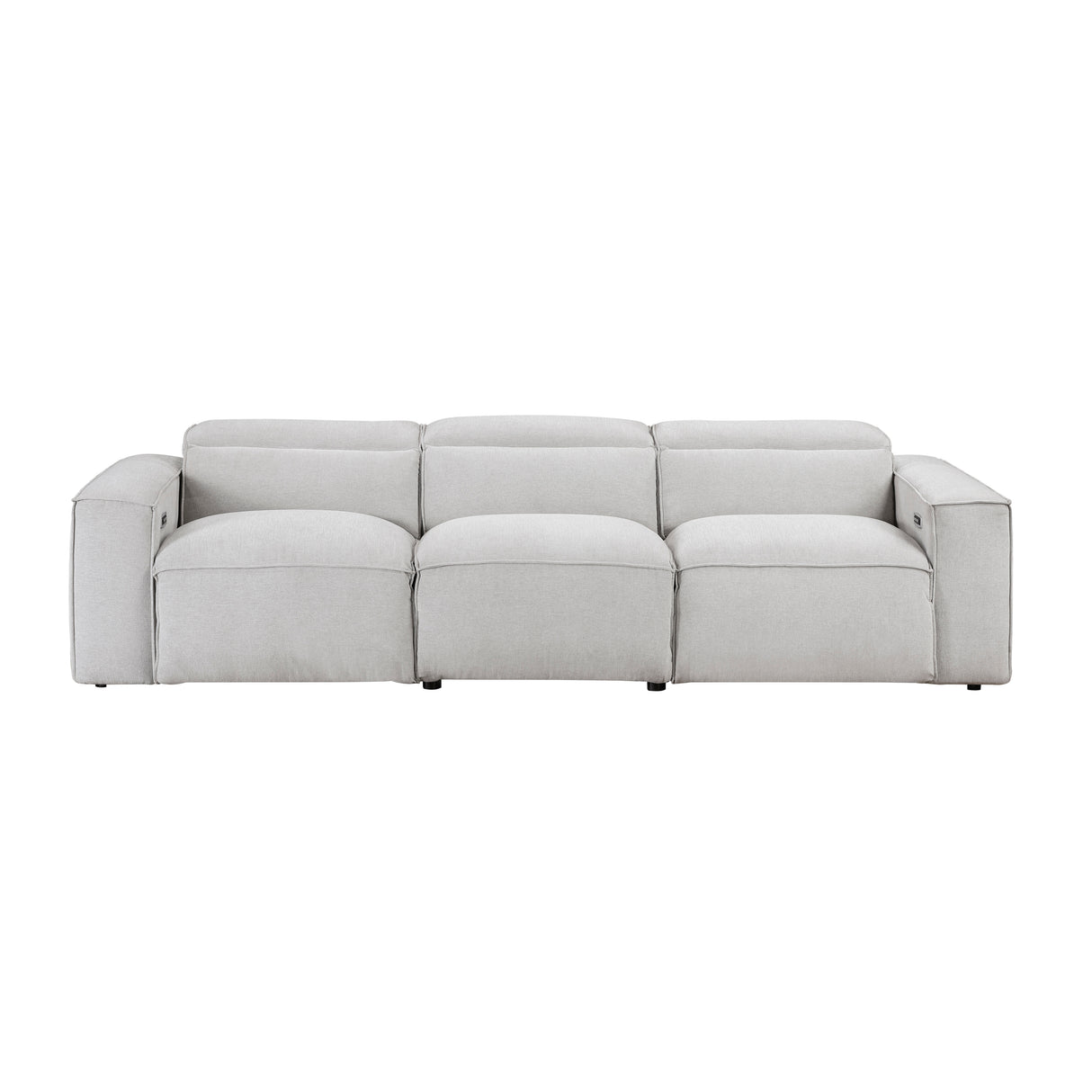 Phoebe Light Gray Power Double Reclining Sofa with Power Headrests from Homelegance - Luna Furniture