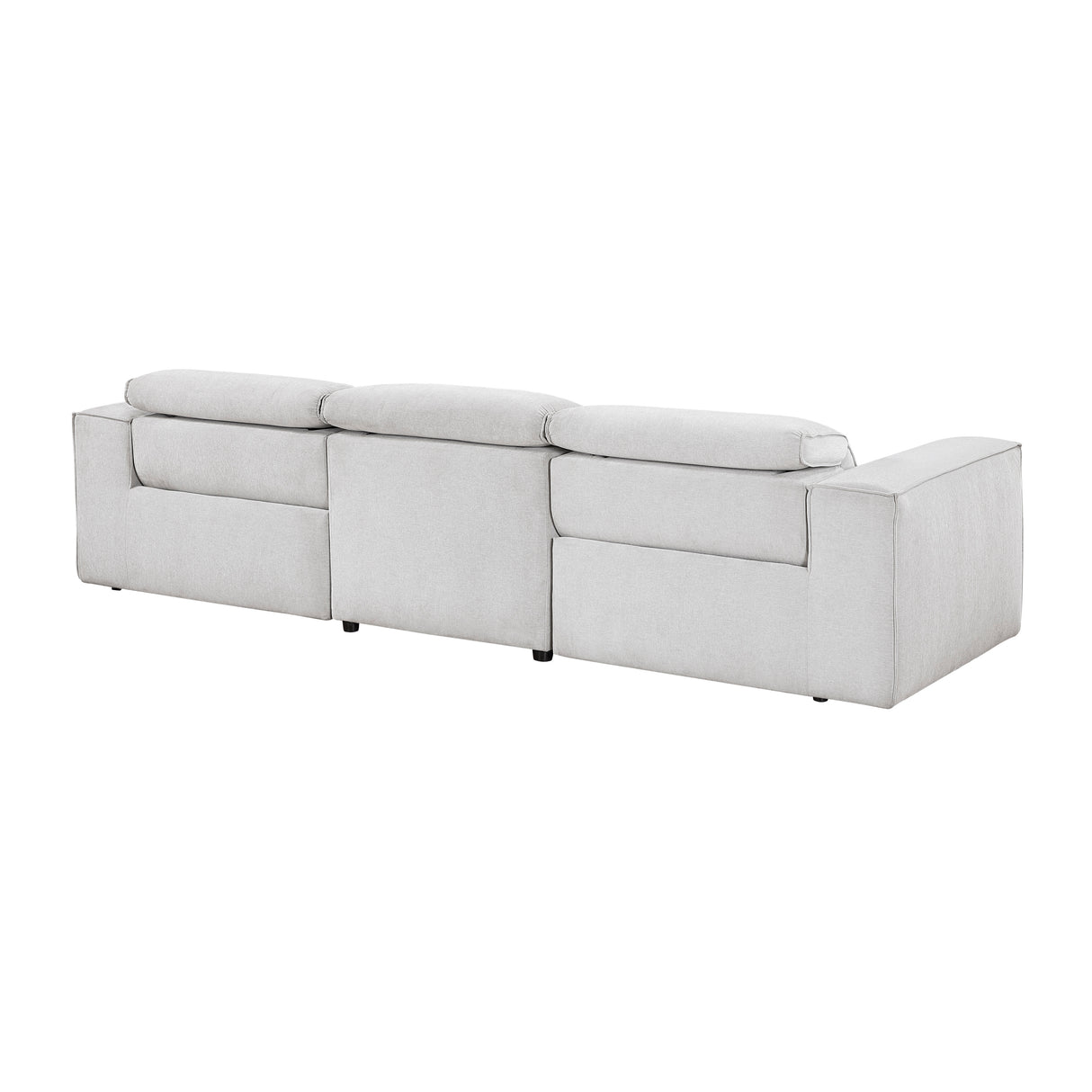 Phoebe Light Gray Power Double Reclining Sofa with Power Headrests from Homelegance - Luna Furniture