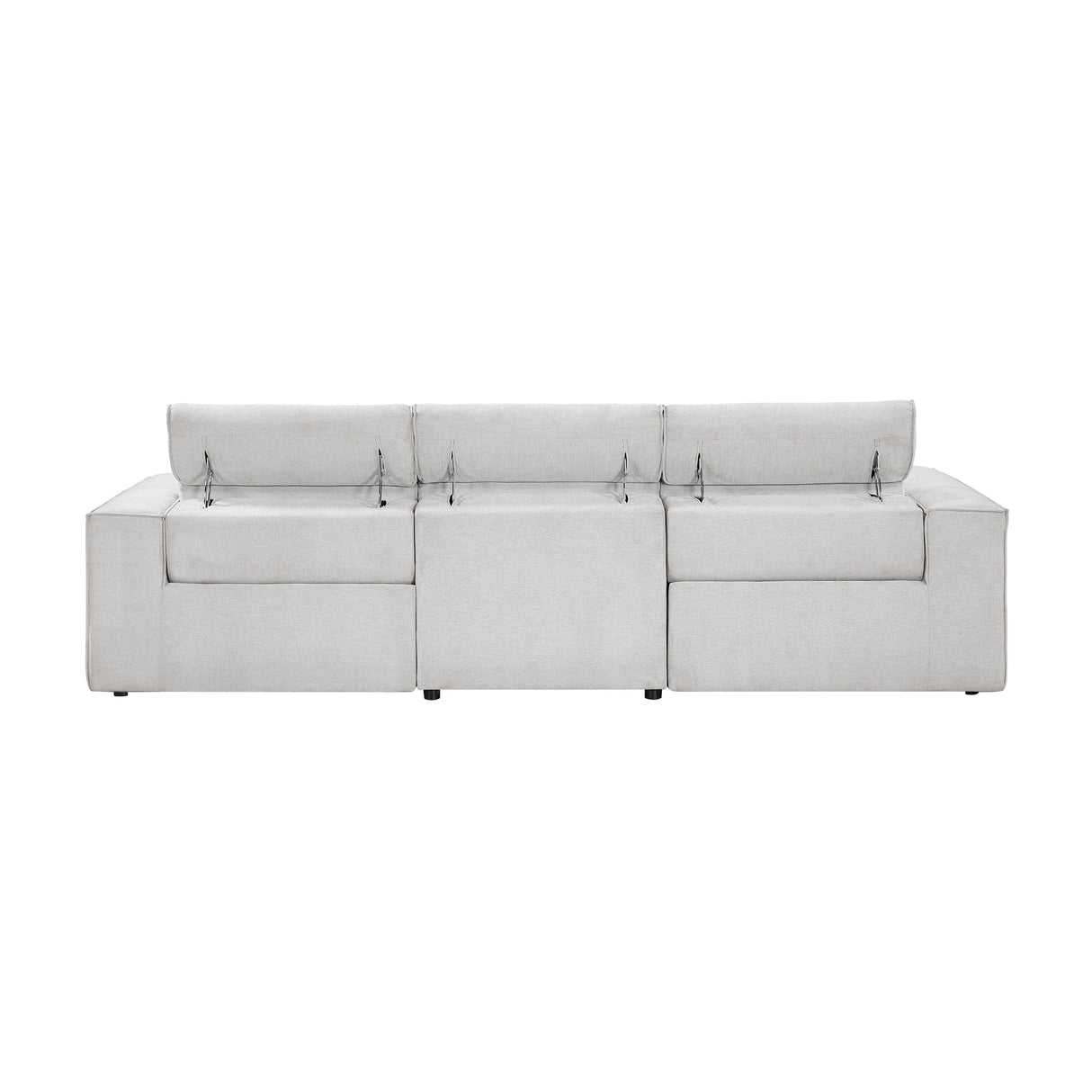 Phoebe Light Gray Power Double Reclining Sofa with Power Headrests from Homelegance - Luna Furniture