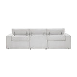 Phoebe Light Gray Power Double Reclining Sofa with Power Headrests from Homelegance - Luna Furniture