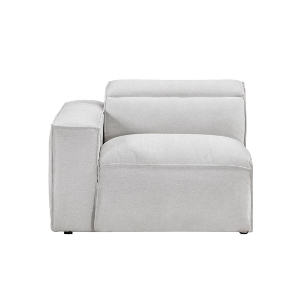 Phoebe Light Gray Power Left Side Reclining Chair with Power Headrest and Charging Ports
