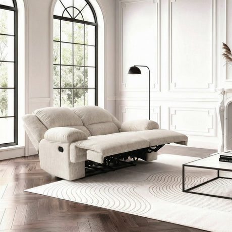 Caliber Beige Double Reclining Loveseat from Homelegance - Luna Furniture