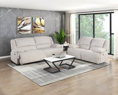 Caliber Beige Power Double Reclining Sofa from Homelegance - Luna Furniture