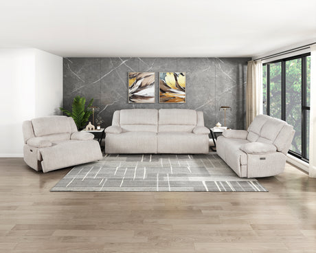 Caliber Beige Power Double Reclining Loveseat from Homelegance - Luna Furniture
