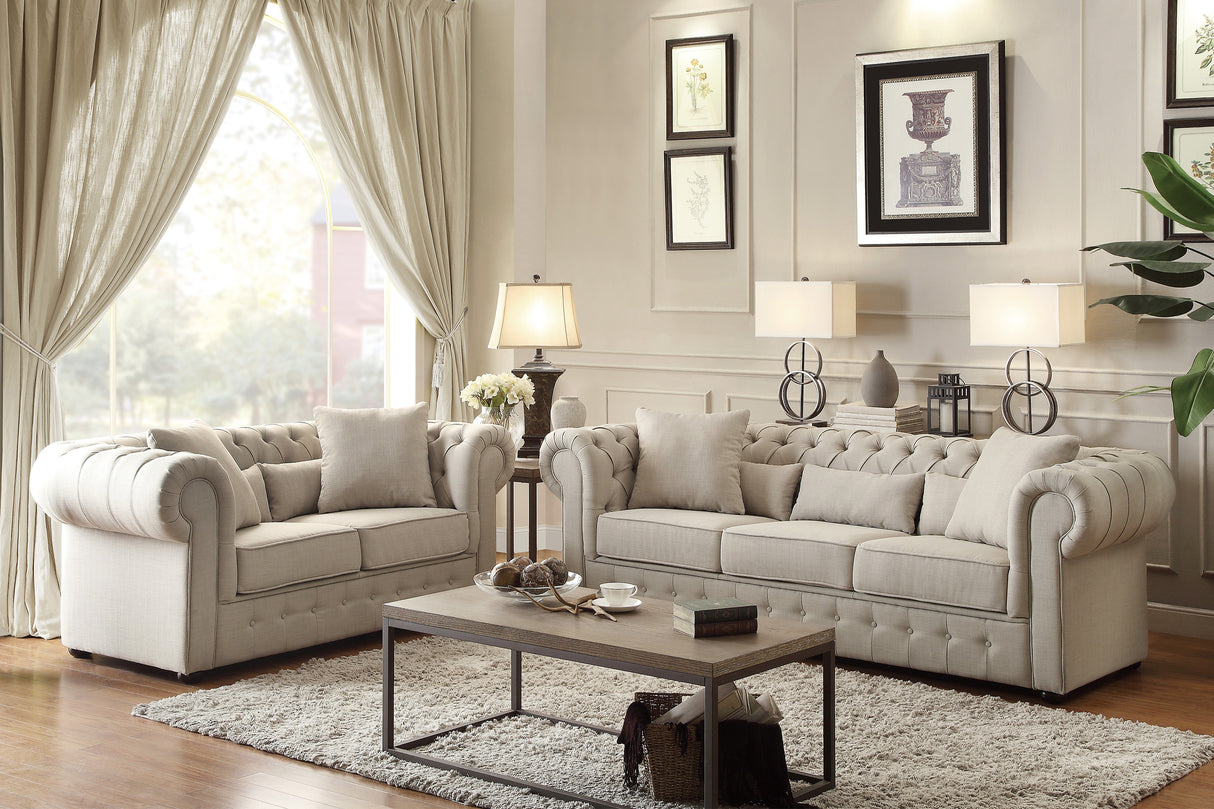 Savonburg Neutral Loveseat from Homelegance - Luna Furniture