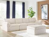 Fannin Ivory 4-Piece Sectional with Ottoman from Ashley Furniture - Luna Furniture