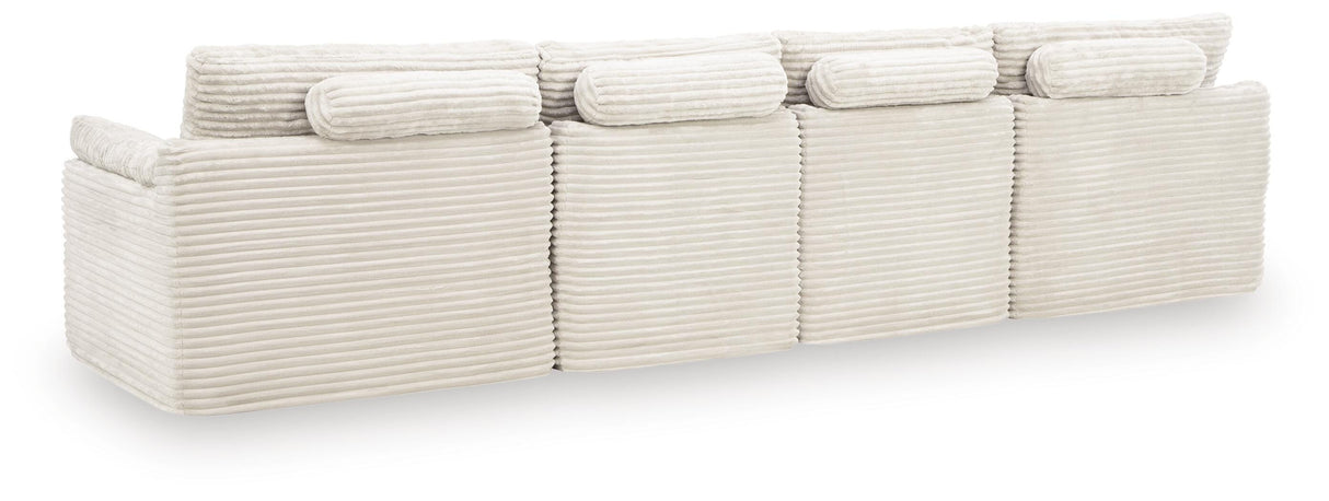 Fannin Ivory 4-Piece Sectional with Ottoman from Ashley Furniture - Luna Furniture